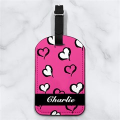 Valentine Love Pattern - Nappa Leather Luggage Tag Rectangle