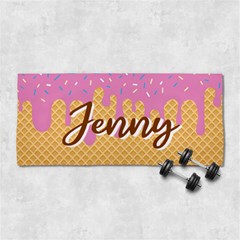 Custom icecream Name Any Text - 29 X13  Super Absorbent Gym Sports Towel