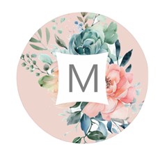 Floral Monogram - Mini Round Pill Box