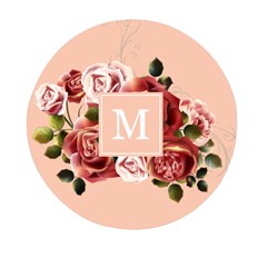 Rose Monogram - Mini Round Pill Box