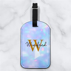 Glitter Style Any Text Name - Nappa Leather Luggage Tag Rectangle