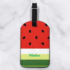 Watermelon Any Text Name - Nappa Leather Luggage Tag Rectangle