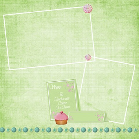 Tea Party Scrapbook Pages 12  X 12  12 x12  Scrapbook Page - 3