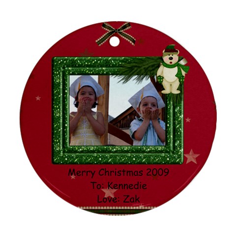 2 Sides Christmas Ornament By Tina Kellock Back