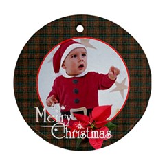 Merry Christmas 1 - Round Ornament (Two Sides)