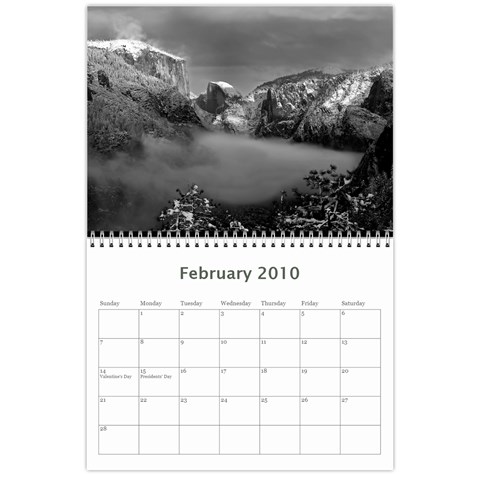 Calendar Yosemite And More  2010 12 Month By Karl Bralich Feb 2010