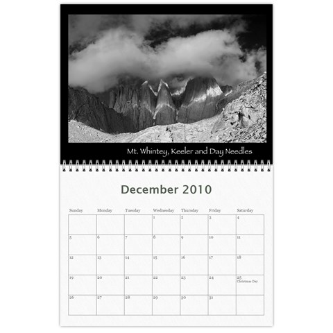 B&w Calendar Yosemite And More  2010 18 Month By Karl Bralich Dec 2010