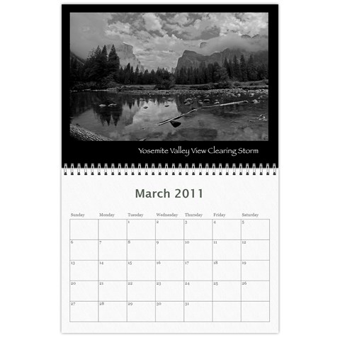 B&w Calendar Yosemite And More  2010 18 Month By Karl Bralich Mar 2011