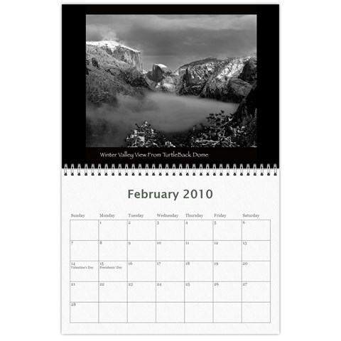 B&w Calendar Yosemite And More  2010 18 Month By Karl Bralich Feb 2010