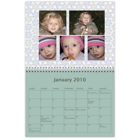 2010 Calendar With Important Dates (all) By Esther Jan 2010