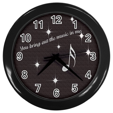 Bkack Music Clock By Laurrie Front