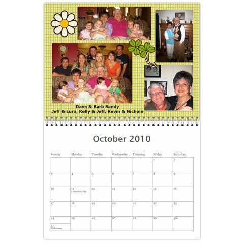 2010 Sandy Family Calendar By Jill Coston Oct 2010