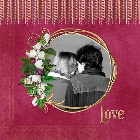 Love You! By Diann 8 x8  Scrapbook Page - 1