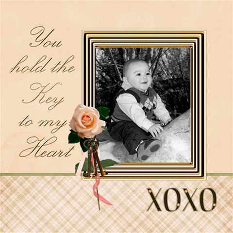 Baby Boy Heart By Diann 8 x8  Scrapbook Page - 1