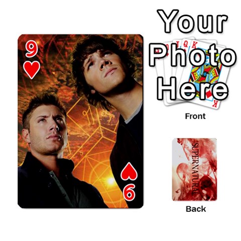 Supernatural Trading Cards (faces On) By Mark C Petzold Front - Heart9