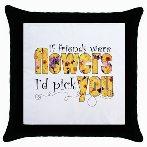 Flower Friends Throw Pillow By Catvinnat Front