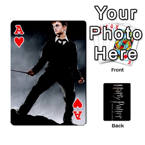 Ace Harry Potter Playing Cards By Mark C Petzold Front - HeartA