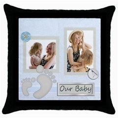 our baby - Throw Pillow Case (Black)
