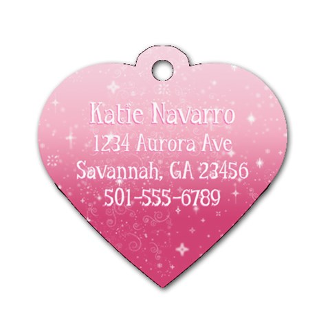 Dog Tag With Address, Phone For Backpack By Jessica Navarro Back