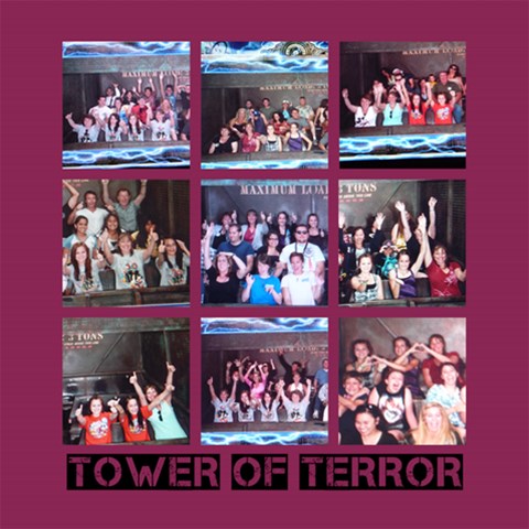 Tower Of Terror Ride Collage By Deborah Carlen 12 x12  Scrapbook Page - 1