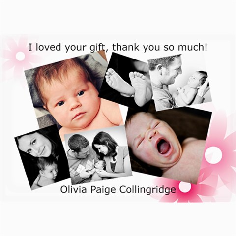 Olivia s Thank You Cards By Dallas Collingridge 7 x5  Photo Card - 8