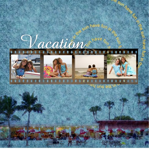 Beach Memories By Diann 12 x12  Scrapbook Page - 1