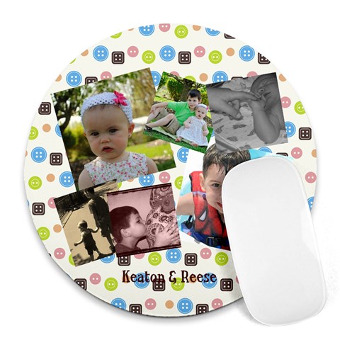 Keaton & Reese By Alisha Brooke Leonard 8 x8  Round Mousepad - 1