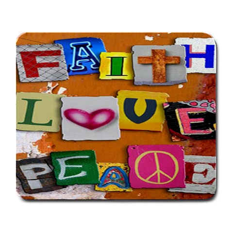 Faith Love Peace Mousepad By Sandra Ott Front