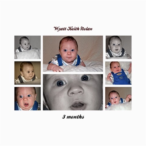 Collages Of Wyatt At 3 Months By Mindy Nolan 10 x8  Print - 1