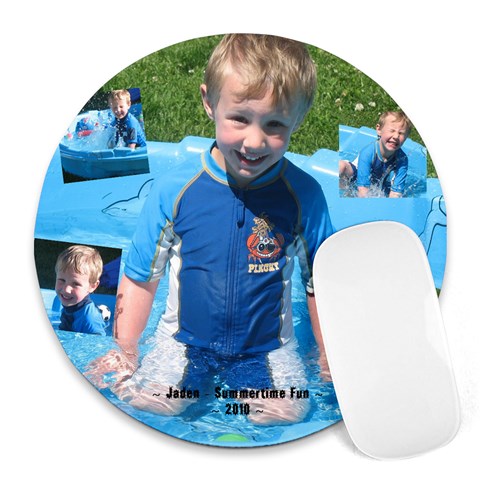 Jadens Mousepad By Kelly Carvell 8 x8  Round Mousepad - 1