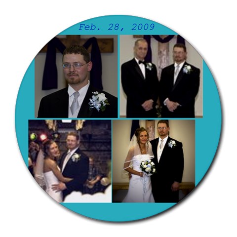 Wedding By Tasha George 8 x8  Round Mousepad - 1