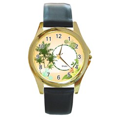 holiday - Round Gold Metal Watch