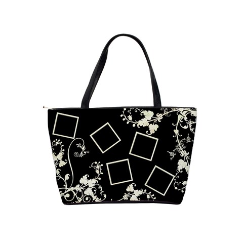 Black & Creme Swirly Shoulder Bag By Catvinnat Back