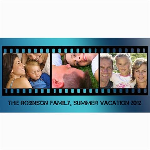 Blue Filmstrip 3 Photos Cards By Angela 8 x4  Photo Card - 1