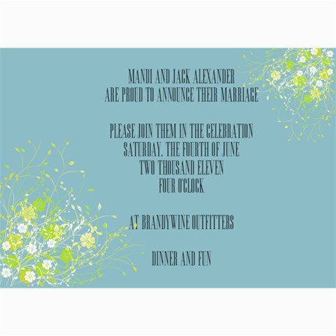 Wedding Invites By Mandi 7 x5  Photo Card - 9