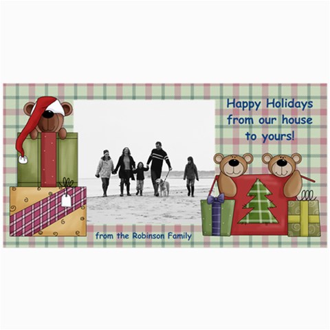 Bear Merry Christmas Photo Cards By Angela 8 x4  Photo Card - 2