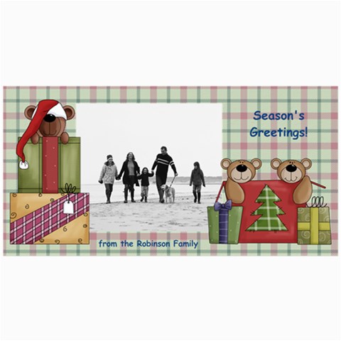 Bear Merry Christmas Photo Cards By Angela 8 x4  Photo Card - 5