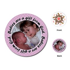 Round Baby Girl Quote Playing Cards