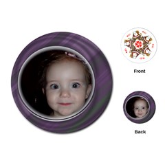 purple circle card - Playing Cards Single Design (Round)