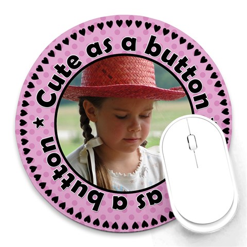 Cute As A Button Girl Mousepad By Klh Front