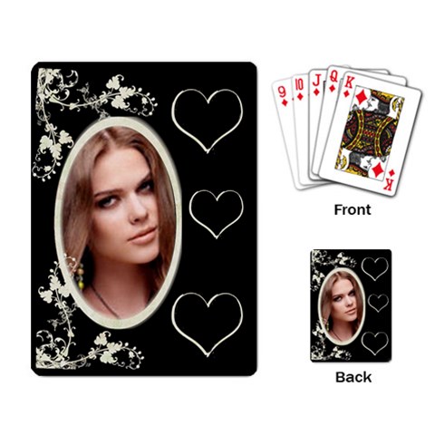 Hearts & Flowers Playing Cards By Catvinnat Back