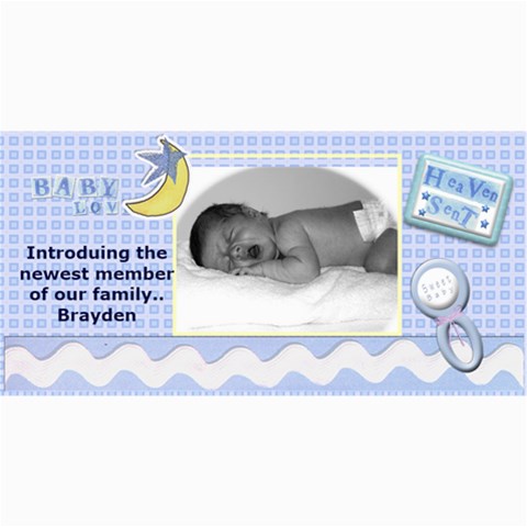 Baby Boy Announcement Template By Danielle Christiansen 8 x4  Photo Card - 4