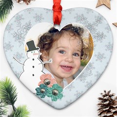 Snowman Heart Ornament