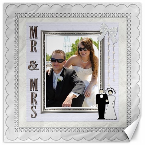 Mr  & Mrs 16x16 Canvas By Lil 15.2 x15.41  Canvas - 1