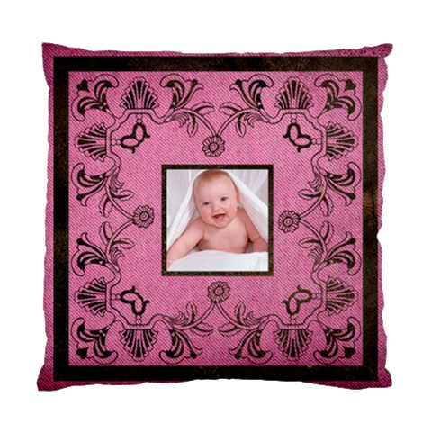 Pink Art Nuveau Cushion By Catvinnat Back