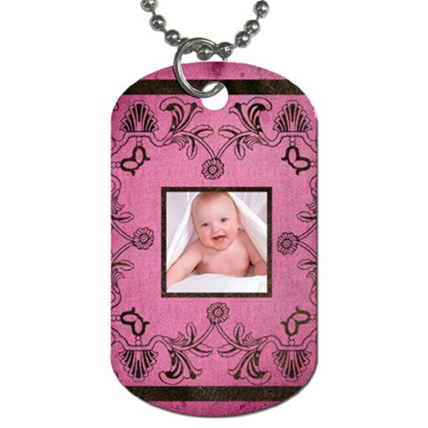 Art Nouveau Pink Dog Tag By Catvinnat Front