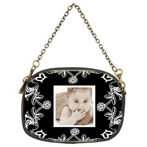 Art Nuuveau Black & White Chain Purse By Catvinnat Back