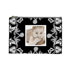 Art Nouveau Black & White Large Cosmetic Bag (7 styles) - Cosmetic Bag (Large)