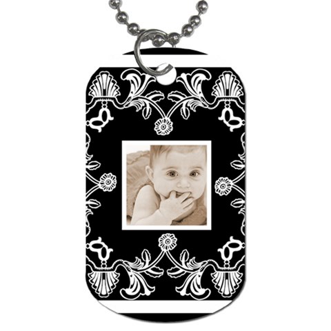 Art Nouveau Black & White Dog Tag By Catvinnat Back