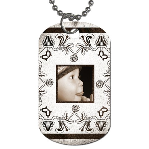 Art Nouveau White & Black Dog Tag By Catvinnat Front